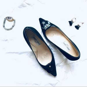 EUC Jimmy Choo sz 35.5 black suede pumps